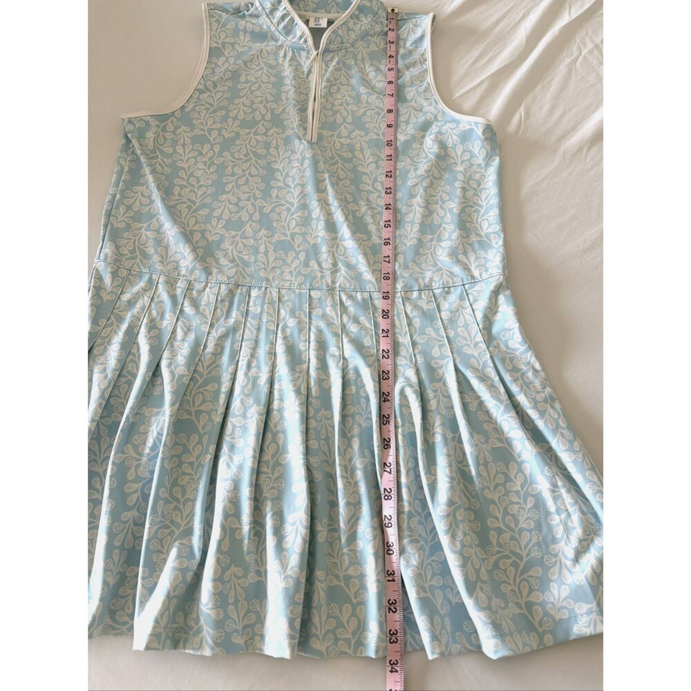 Sigrid Olsen Golf Dress 1/4 Zip Athletic Sz XL Lt Blue White Tenniscore Preppy - Picture 9 of 10